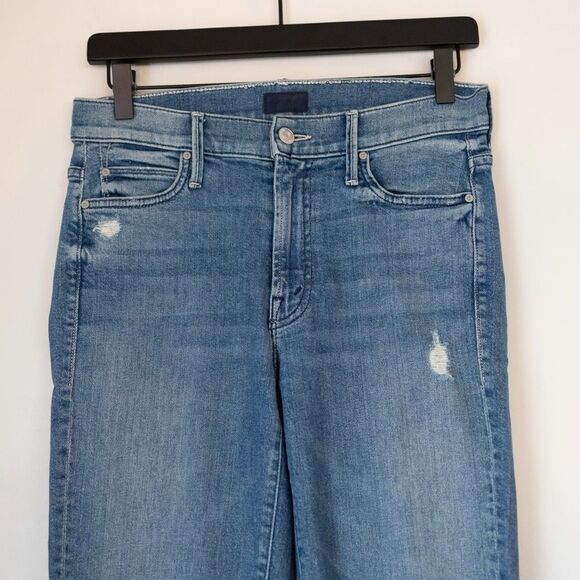 Mother Denim Rascal Ankle Chew Straight Leg Distressed Jeans Learning to Hula 26 - Picture 8 of 11